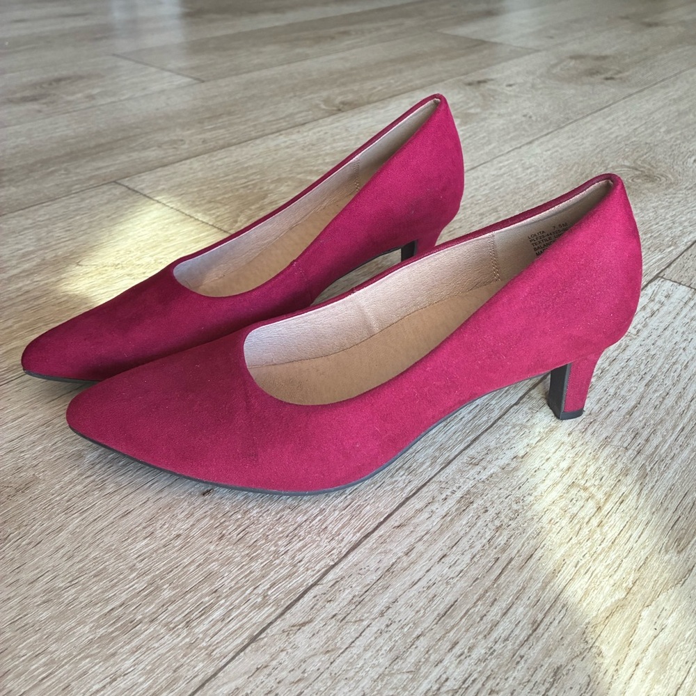 Red soft touch heels